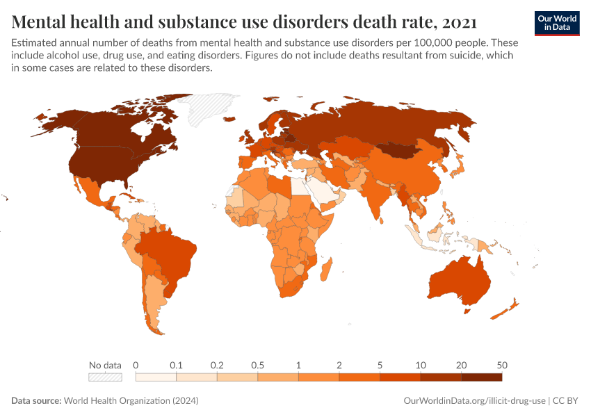A thumbnail of the "Mental health and substance use disorders death rate" chart