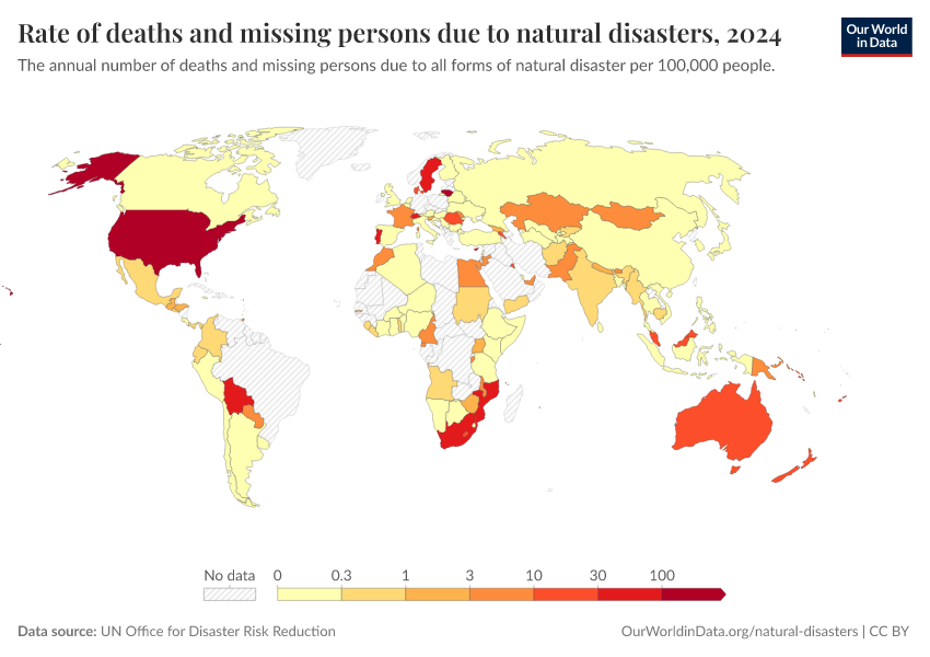 A thumbnail of the "Rate of deaths and missing persons due to natural disasters" chart